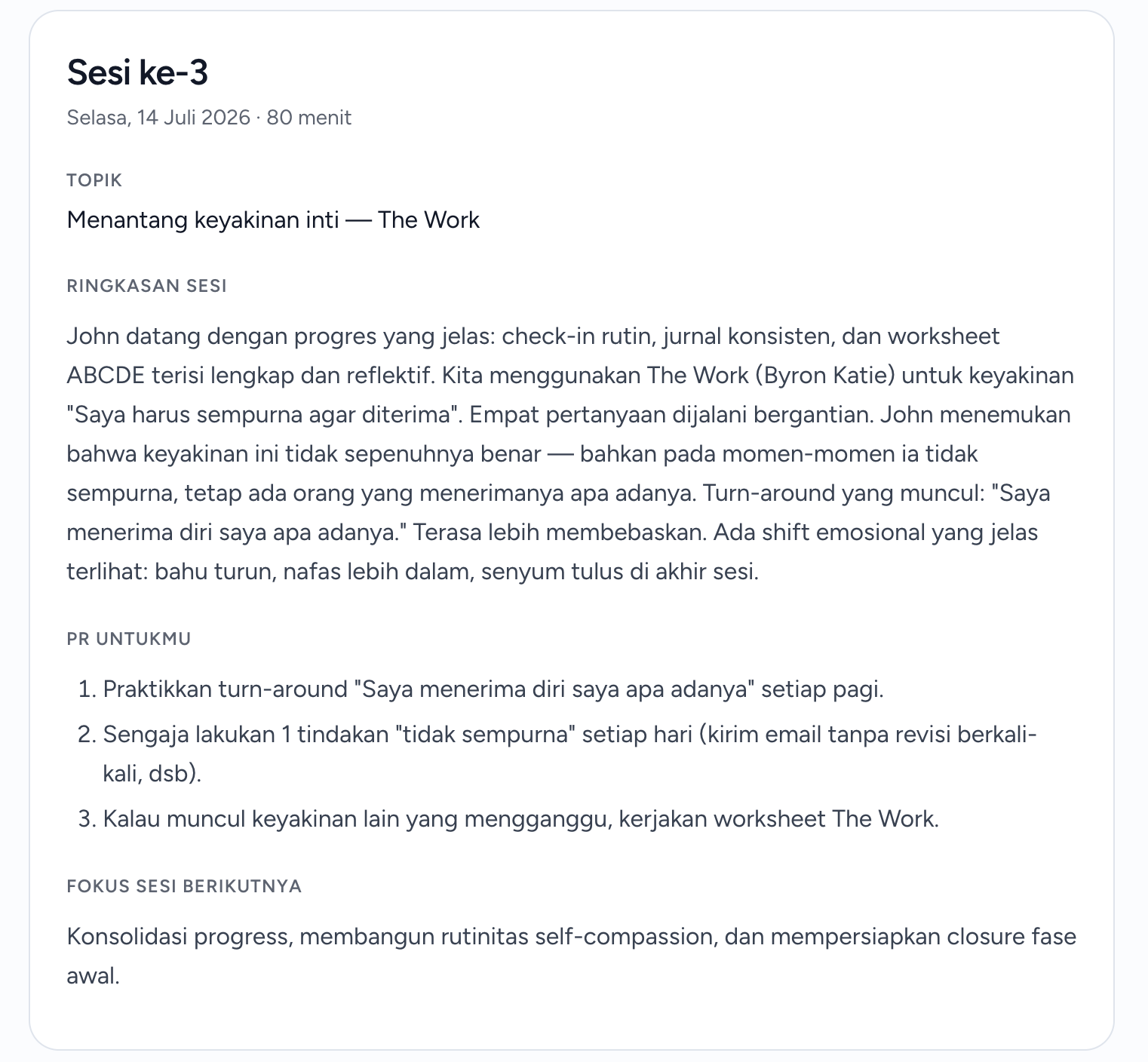 Detail riwayat sesi